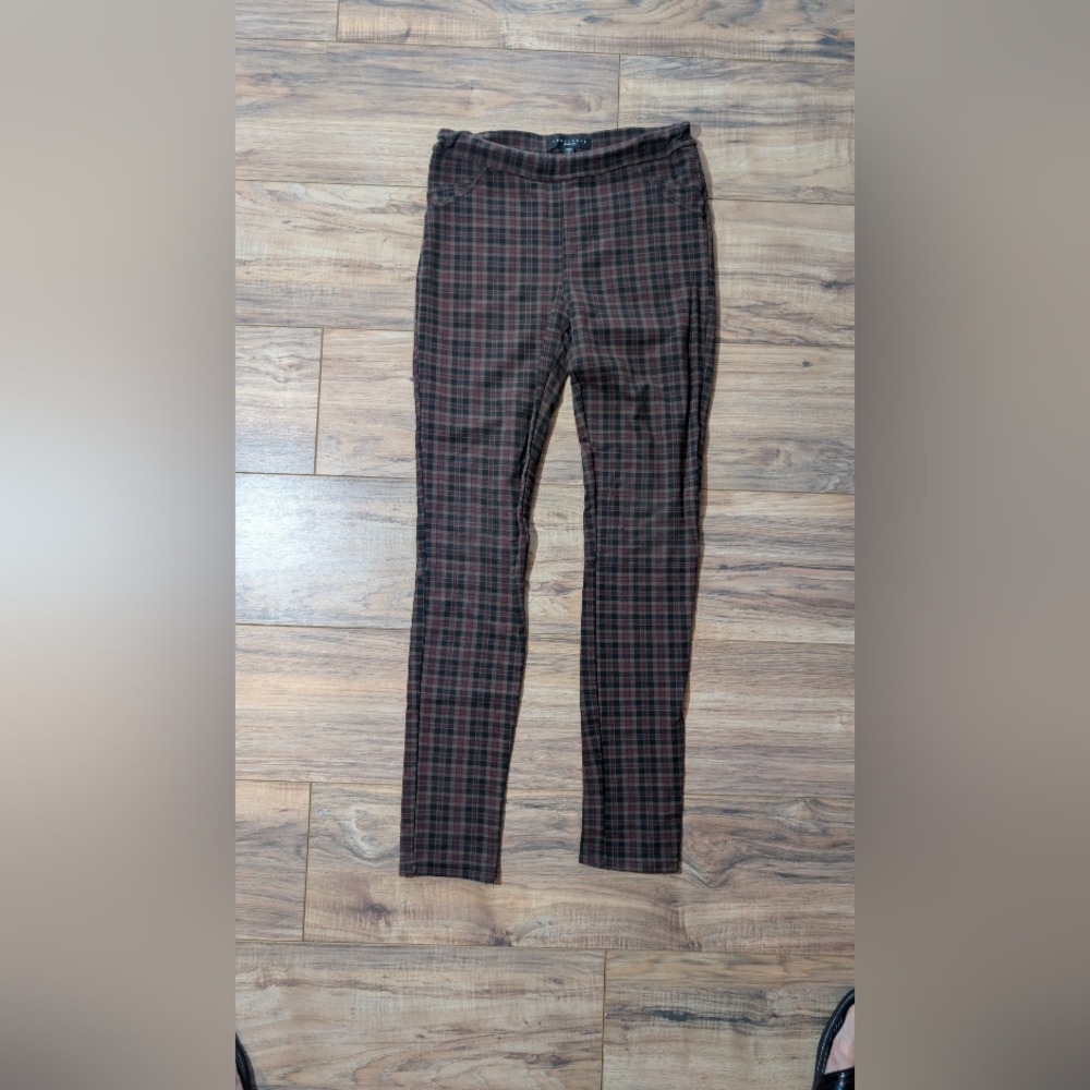 Sanctuary Brown Plaid Women's Pants (skinny leg)